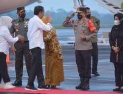 Kapolda Lampung Menyambut Kedatangan Presiden RI